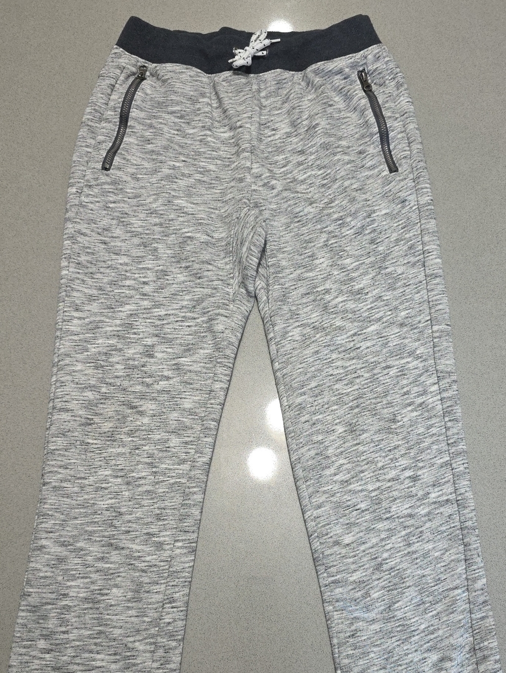 Cat & Jack Gray Knit Joggers with Black Waistband